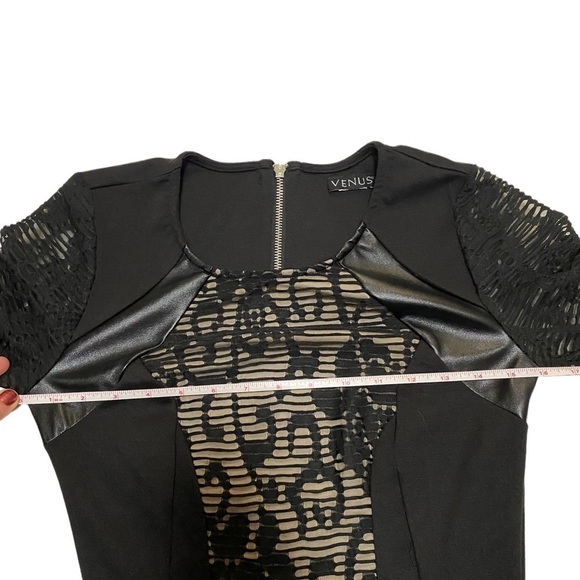 EUC black dress, Sz small, vegan leather, Leather” & Lace. - Picture 14 of 16